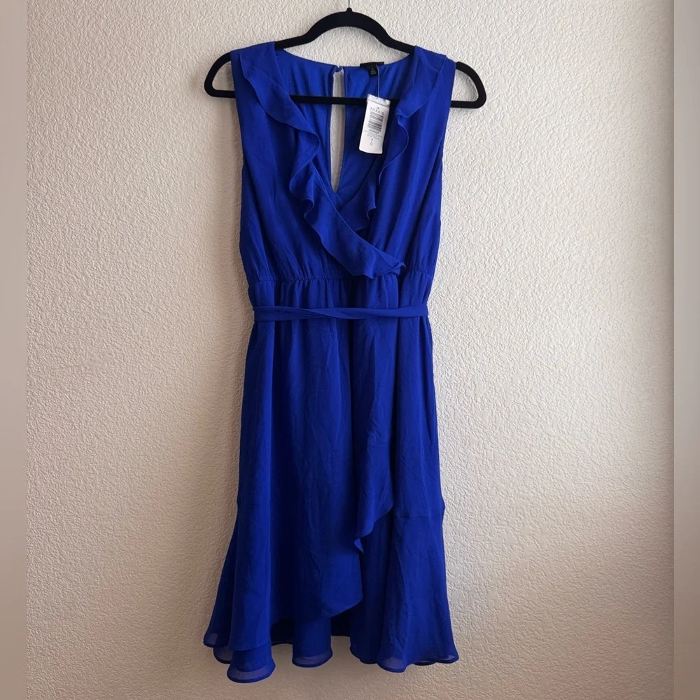Mini Chiffon Ruffle Surplice Dress 0X